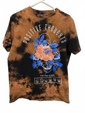 Chemistry Tie-Dye Graphic T-Shirt with Positive Thoughts Design size med